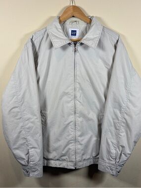 Vintage 90s Gap White Nylon Quilt Lined Bomber Jacket Gorpcore